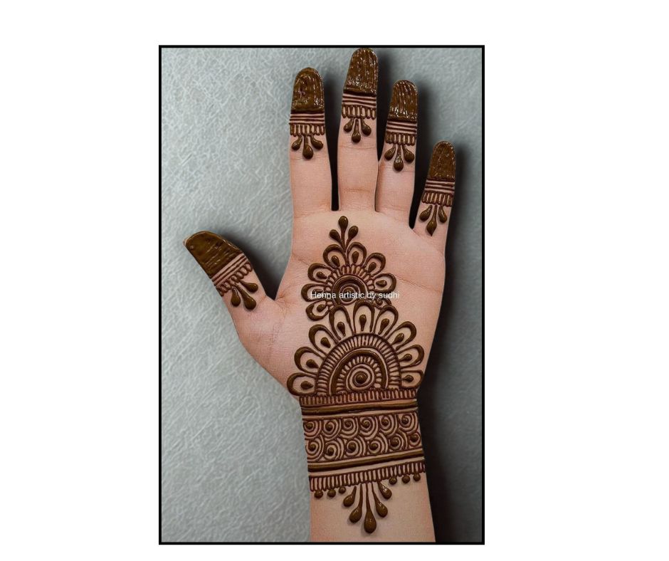 Simple Minimalist Front Hand Mehndi Design