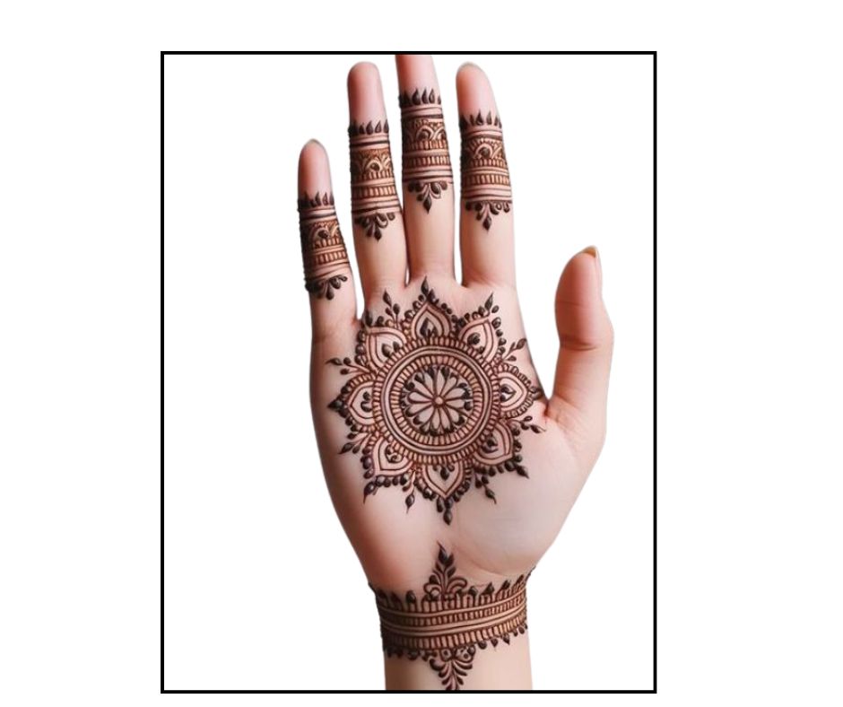 Simple Minimalist Front Hand Mehndi Design